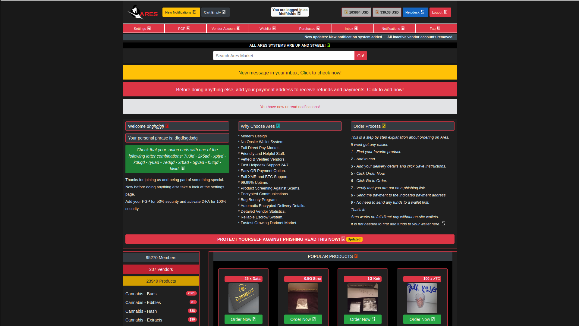Ares Market Interface